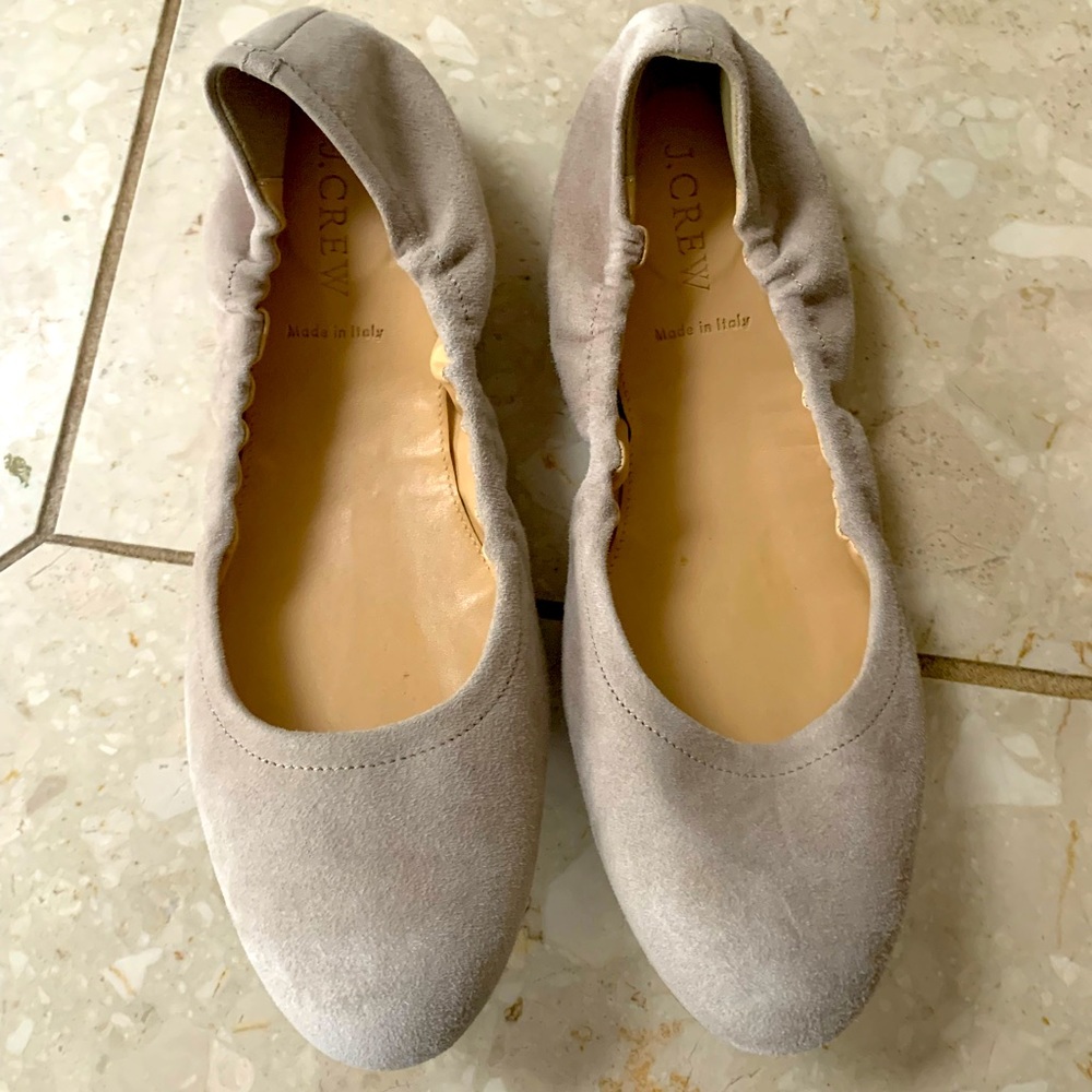 J Crew Suede Sand Size 9.5 Italian Ballet Flat